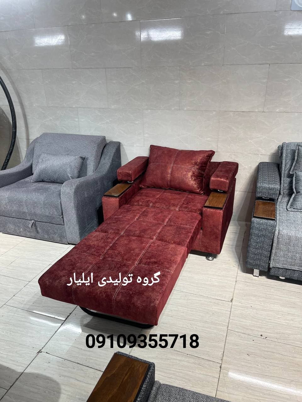 مبل تختخوابشو تک نفره سه تکه