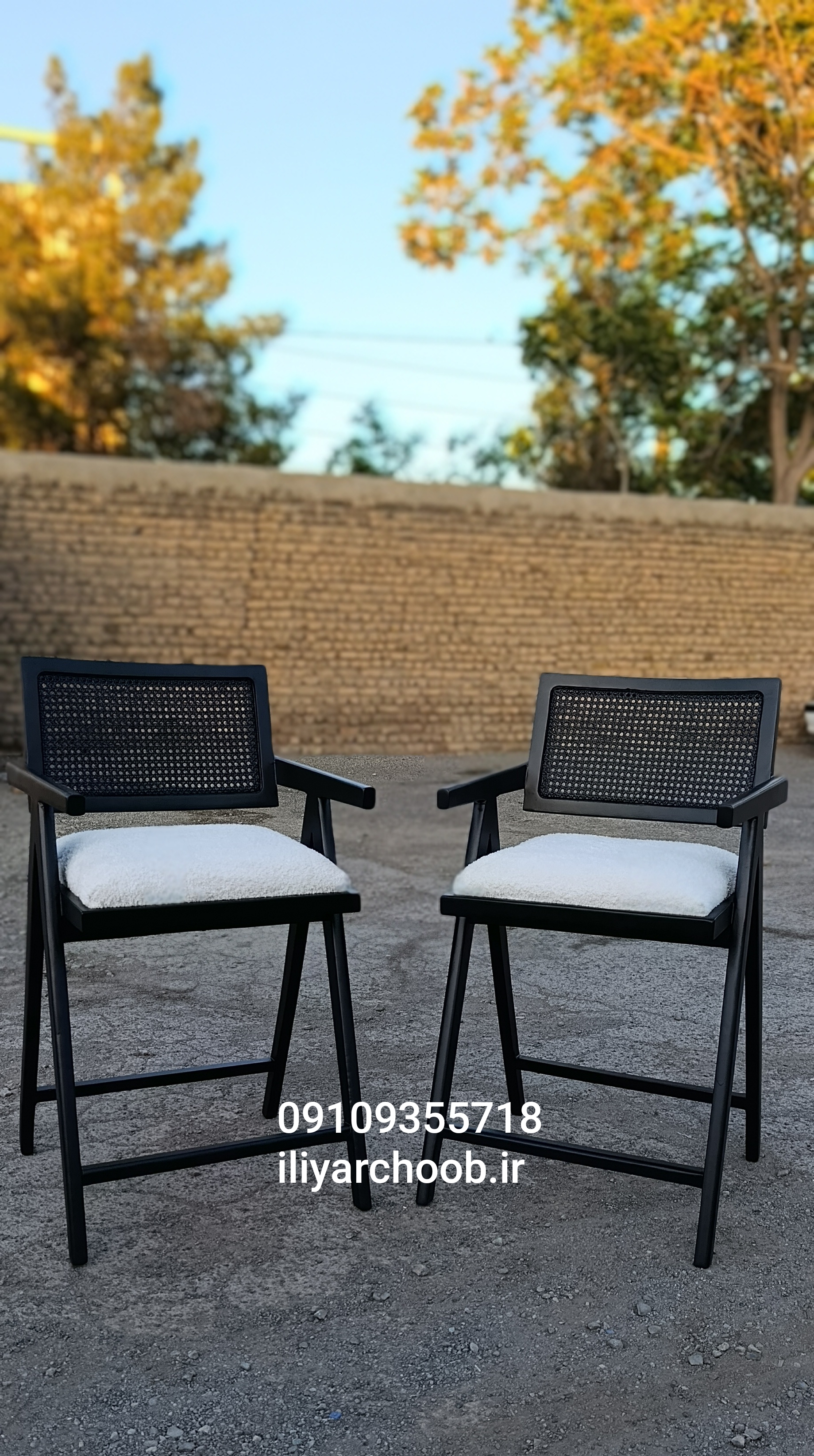 صندلی اپن حصیری چوب راش