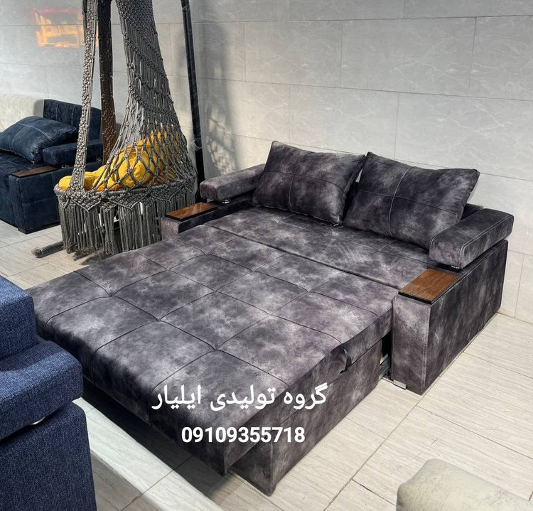 مبل تختخوابشو دو نفره رایکا باکسدار